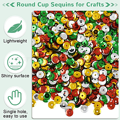 180G 4 Colors Plastic Paillette Beads&nbsp;PVC-YW0001-03