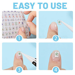 6 Sheets 6 Styles Mahjong Pattern Plastic Nail Art Stickers&nbsp;MRMJ-CA0001-59