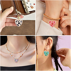 14Pcs 7 Colors Rack Plating Alloy Enamel Pendants&nbsp;ENAM-TA0002-54