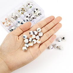 80Pcs 8 Colors Christmas Opaque Glass Beads&nbsp;EGLA-YW0001-06