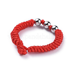 Nylon Cord Braided Rings&nbsp;RJEW-JR00257