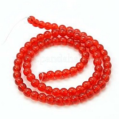 4mm Red Transparent Round Glass Beads Strands Spacer Beads&nbsp;X-GR4mm47Y