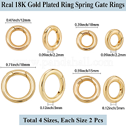 80Pcs 4 Styles Brass Spring Gate Rings&nbsp;KK-BBC0022-08