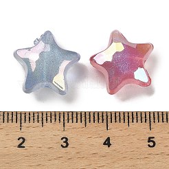 Star UV Plating Luminous Rainbow Iridescent Acrylic Beads&nbsp;LACR-R001-11A