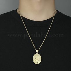 201 Stainless Steel Pendant Necklaces&nbsp;NJEW-C034-36G