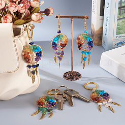 5Pcs 5 Style Gemstone Keychain&nbsp;KEYC-TA0001-18