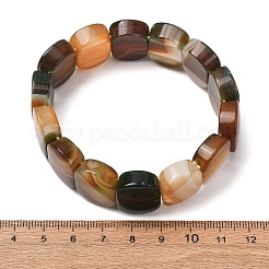 Oval Natural Banded Agate(Dyed & Heated) Beaded Stretch Bracelets for Women Men&nbsp;GG-CBA9ACE-A12