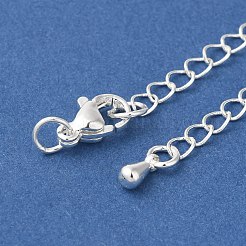 Rack Plating Brass Ends with Chain and Lobster Claw Clasps&nbsp;KK-F873-06S