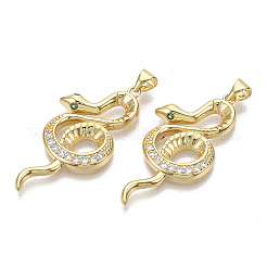 Brass Micro Pave Cubic Zirconia Pendants&nbsp;X-ZIRC-S067-036-NF