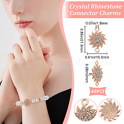 40Pcs Alloy Crystal Rhinestone Connecotr Charms&nbsp;PALLOY-SC0025-27