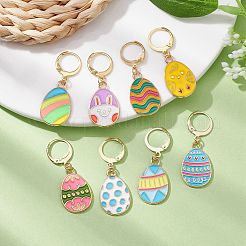 Easter Egg Alloy Enamel Pendant Decoration&nbsp;HJEW-JM01310-02