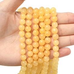 Natural Yellow Jade Bead Strands&nbsp;G-K121-01-8mm