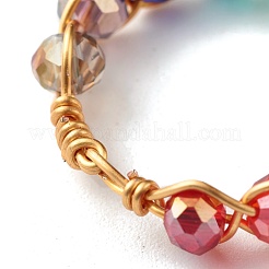 Glass Beads Rings&nbsp;RJEW-TA00011