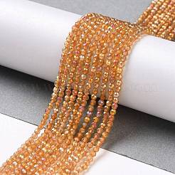 Electroplate Transparent Glass Beads Strands&nbsp;GLAA-H021-01A-FR06