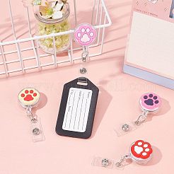 4 Pcs 4 Styles PVC Paw Badge Reel&nbsp;AJEW-CA0001-28A