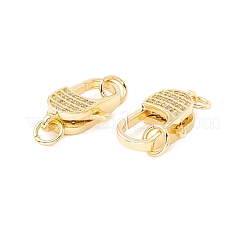 Brass Micro Pave Clear Cubic Zirconia Lobster Claw Clasps&nbsp;ZIRC-P098-14G