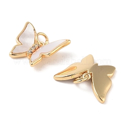 Brass Micro Pave Cubic Zirconia Pendants&nbsp;KK-B102-17G
