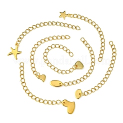 7Pcs 7 Styles 304 Stainless Steel Chain Extender&nbsp;STAS-FS0001-49G