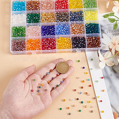 24 Strands 24 Colors Electroplate Glass Beads Strands&nbsp;EGLA-GO0001-10