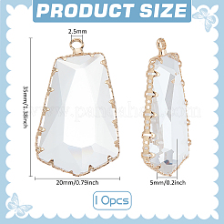 10Pcs Clear Glass Pendants&nbsp;GLAA-BC0001-37