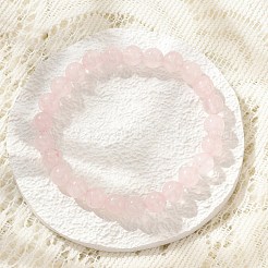 Natural Rose Quartz Stretch Bracelets&nbsp;X-G-N0272-01