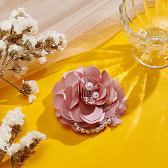 1Pc Polyester Flower Brooch&nbsp;JEWB-ME0001-11B