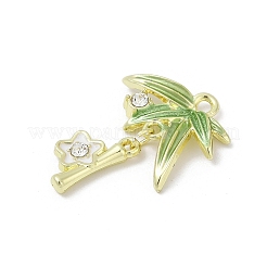 Rack Plating Alloy Enamel and Rhinestone Pendants&nbsp;PALLOY-R151-33G