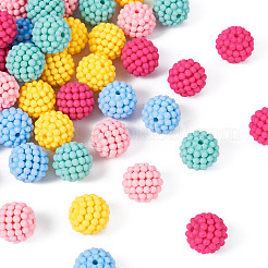 50Pcs 5 Colors Rubberized Style Acrylic Beads&nbsp;SACR-TA0001-32