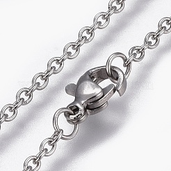 Non-Tarnish 304 Stainless Steel Cable Chain Necklaces&nbsp;NJEW-F248-24A-P