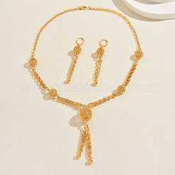 Vintage Alloy Hollow Round Tassel Earrings & Necklaces for Women&nbsp;KT6251