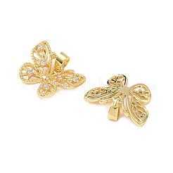 Brass Micro Pave Cubic Zirconia Pendants&nbsp;KK-L256-12G