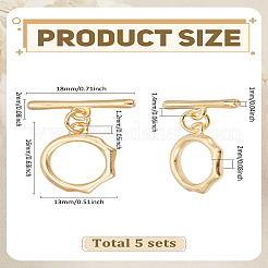 5Pcs Brass Toggle Clasps&nbsp;KK-LP0004-27