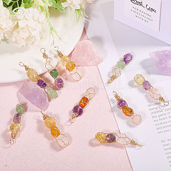 Copper Wire Wrapped Natural Gemstone Pendants&nbsp;PALLOY-FH00038