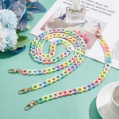 2Pcs 2 Style Opaque Jelly Style Acrylic Curb Chain Bag Straps&nbsp;DIY-WR0002-49