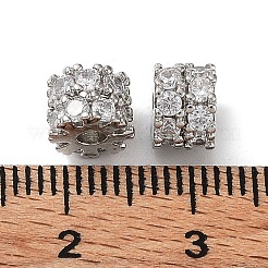 Rack Plating Brass Micro Pave Cubic Zirconia Beads&nbsp;KK-H451-04P
