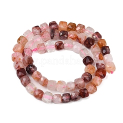 Natural Red Hematoid Quartz/Ferruginous Quartz  Beads Strands&nbsp;G-H078-C44-6mm
