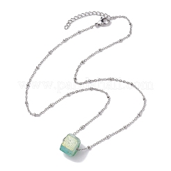 Electroplated Natural Quartz Beads Charm Necklaces&nbsp;NJEW-JN04789