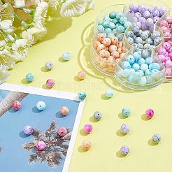 175Pcs 7 Colors Opaque Baking Paint Crackle Glass Beads&nbsp;EGLA-FH0001-15