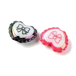 UV Plating Printed Opaque Acrylic European Beads&nbsp;AC-CBAEAA8-17