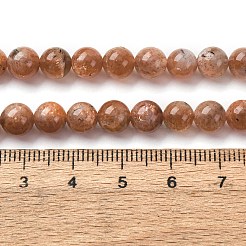 Natural Gold Sunstone Beads Strands&nbsp;G-A276-A03-6mm-02