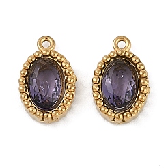 Ion Plating(IP) 304 Stainless Steel Micro Pave Cubic Zirconia Charms&nbsp;STAS-K256-19G