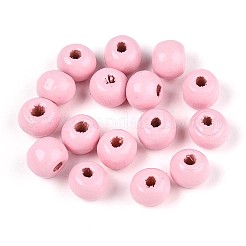 Spray Painted Round Natural Schima Wood Beads&nbsp;WOOD-A018-6mm-31