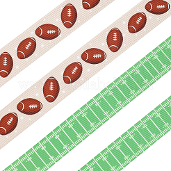 9M 2 Styles Rugby Theme Heat Transfer Polyester Grosgrain Ribbons&nbsp;OCOR-GF0005-05B