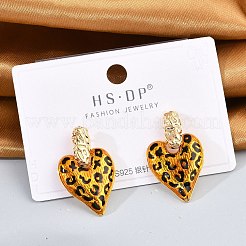 Brass Enamel Stud Earrings&nbsp;EJEW-P301-09G