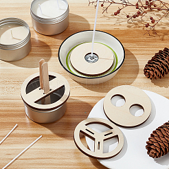 2 Sets Plywood Candle Wick Holders&nbsp;WOOD-BC0001-24B