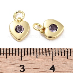 Brass Micro Pave Cubic Zirconia Charms&nbsp;KK-C051-07G-01