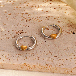 304 Stainless Steel Heart Huggie Hoop Earrings for Women&nbsp;WG7102D-01