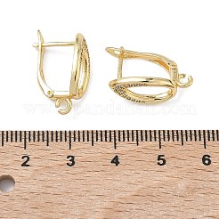 Teardrop Teardrop Brass Micro Pave Clear Cubic Zirconia Hoop Earring Findings&nbsp;KK-Z143-08G