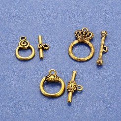 Mixed Tibetan Style Toggle Clasps&nbsp;TIBE-PH0004-11
