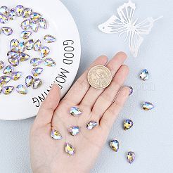 Pointed Back Glass Rhinestone Cabochons&nbsp;RGLA-OC0001-30
